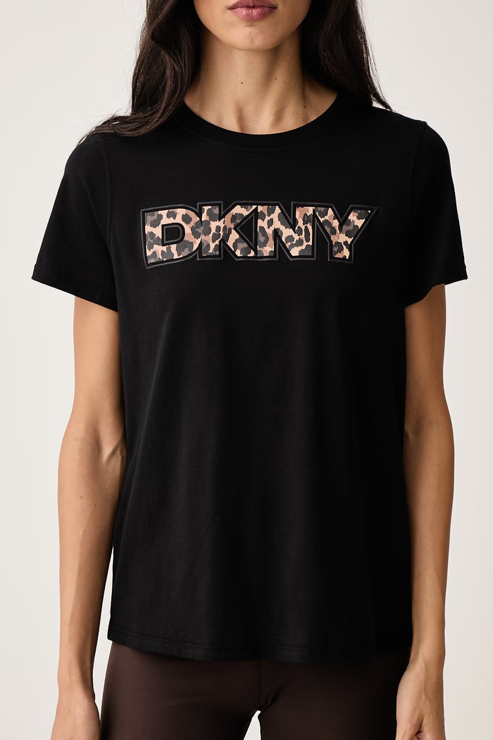 T-shirt damski z bawełną DKNY DP6T1830 czarny
