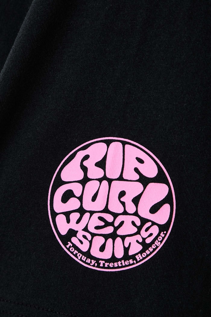 T-shirt damski bawełniany SURF THE WORLD Rip Curl czarny 0QMWTE