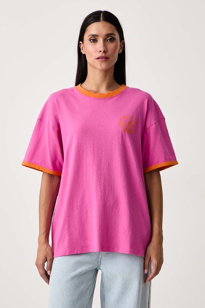 Odzież Rip Curl T-shirt damski bawełniany FARM RIO 0PVWTE różowy
