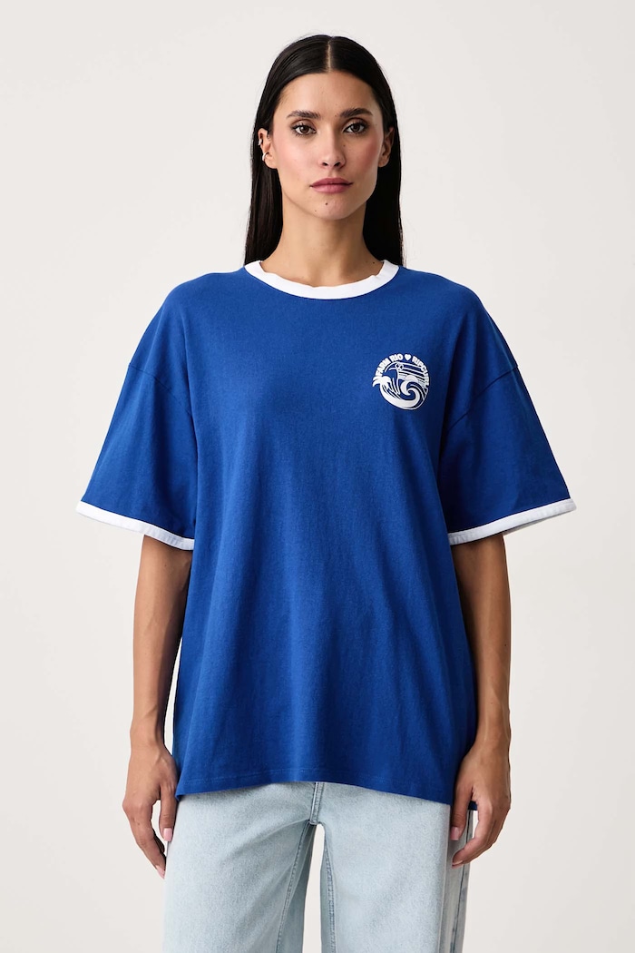 Odzież Rip Curl T-shirt damski bawełniany FARM RIO 0PVWTE niebieski