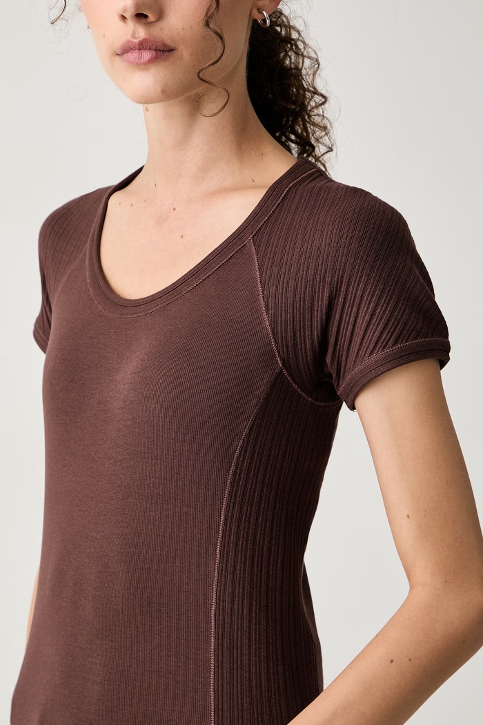 T-shirt damski z bawełną STRANO Max&Co. 2626946041200 brązowy