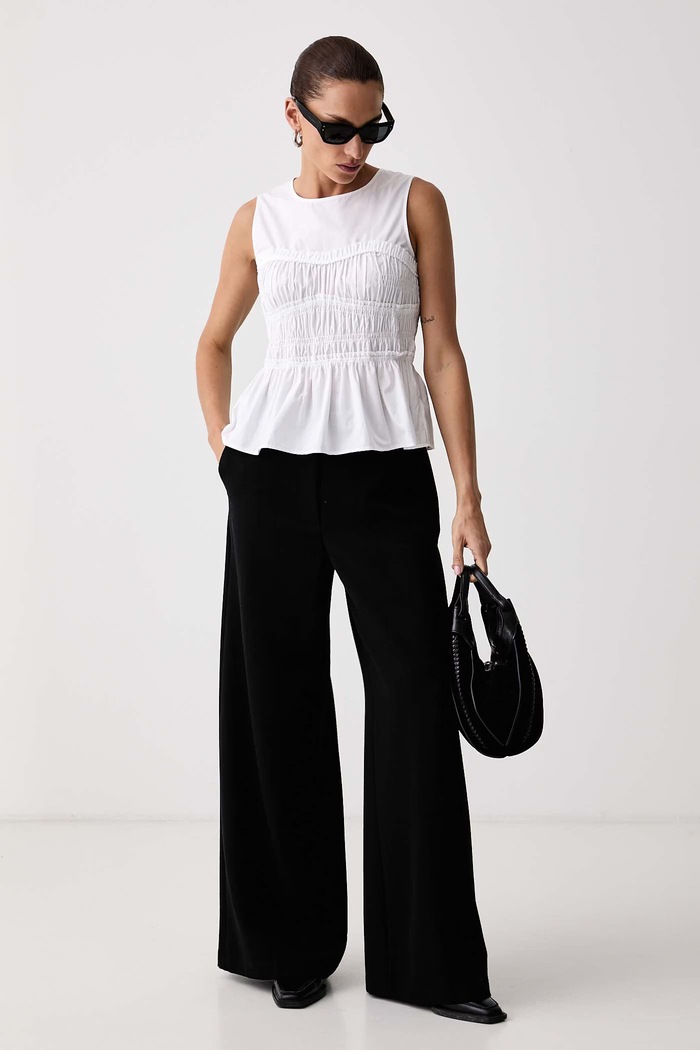 Max&Co. Bluzka z falbanką damska PIROGA 2626166031200 biały AW26