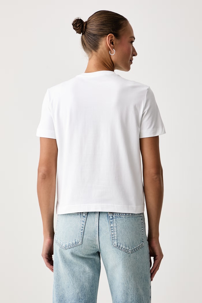 Calvin Klein Jeans T-shirt damski bawełniany z elastanem LV047AB801 biały AW26