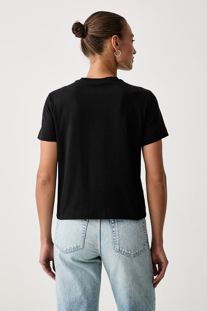 Calvin Klein Jeans T-shirt damski bawełniany z elastanem LV047AB801 czarny AW26