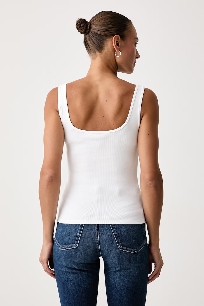 Calvin Klein Jeans Top damski bawełniany z elastanem LV047A804G biały AW26