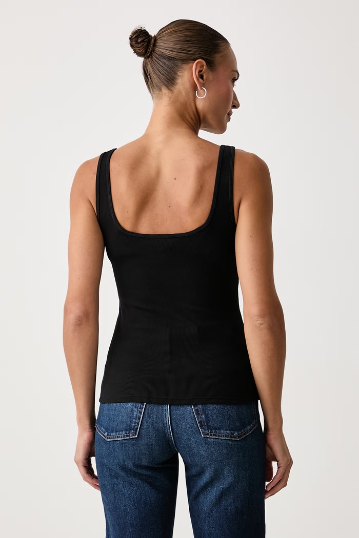 Calvin Klein Jeans Top damski bawełniany z elastanem LV047A804G czarny AW26