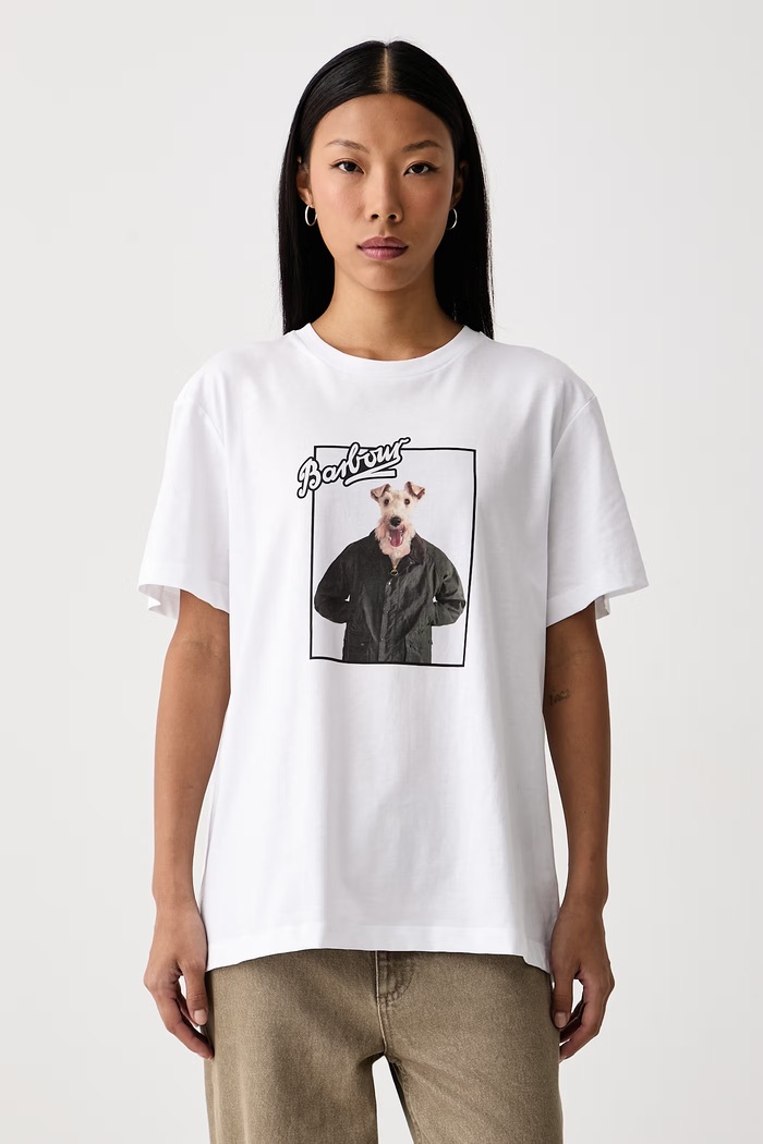 Barbour T-shirt damski bawełniany Mariana biały LTS0748