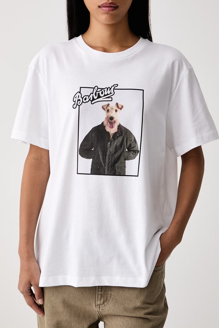 T-shirt damski bawełniany Mariana Barbour LTS0748 biały