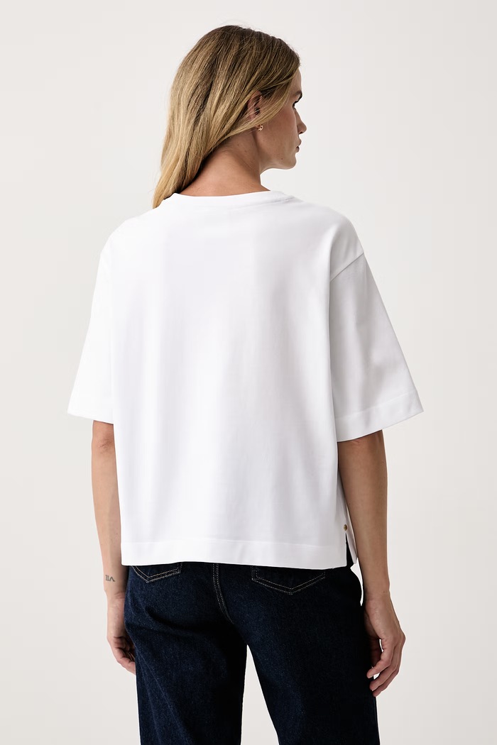 Odzież Barbour T-shirt oversize damski bawełniany Wilowmere LTS0745 biały