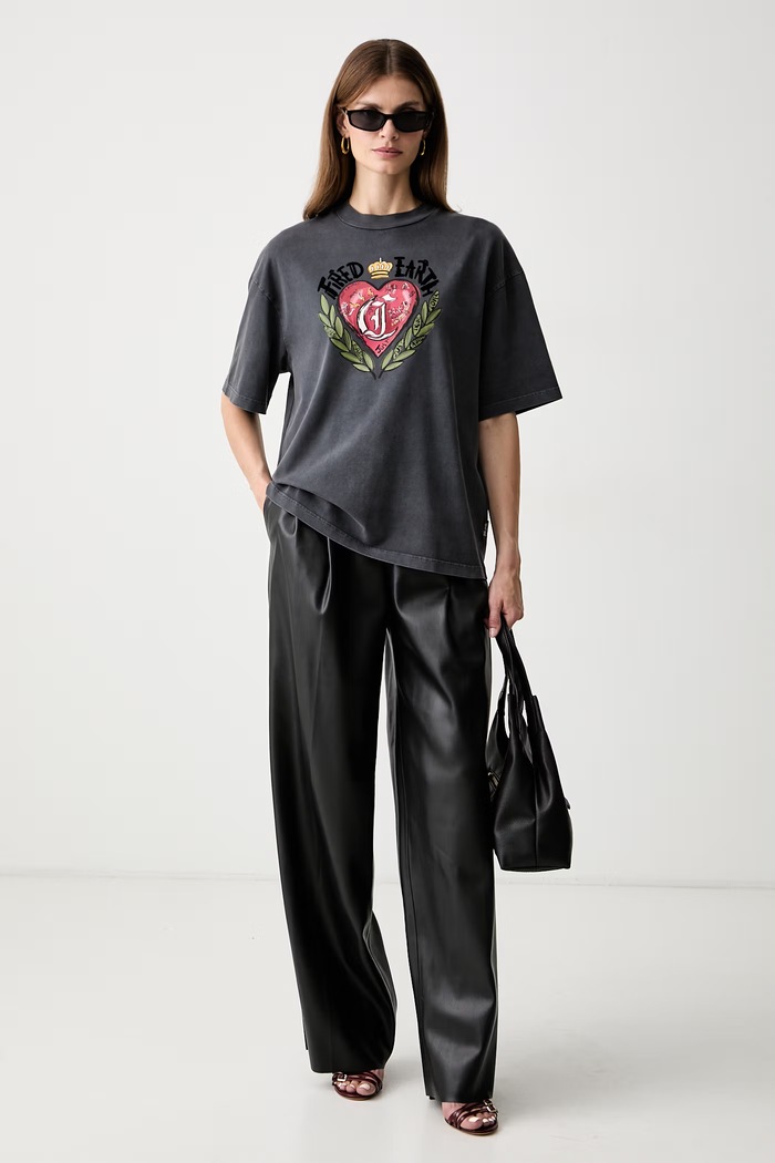 Just Cavalli T-shirt damski bawełniany 81PAHE14.CJW14 szary AW26