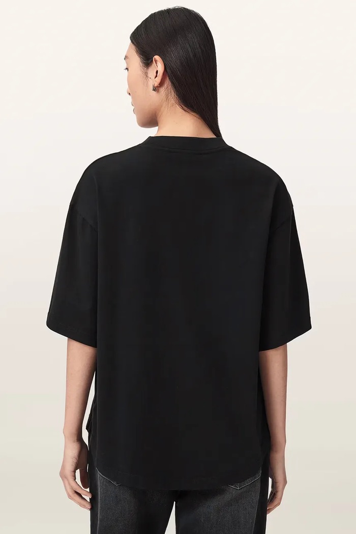 AllSaints T-shirt oversize damski bawełniany REFLEX AMELIE TEE W149JF czarny AW26