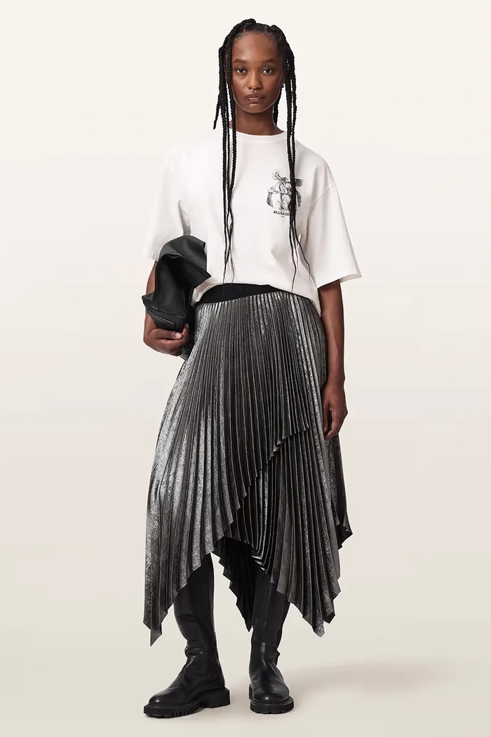 Odzież AllSaints T-shirt oversize damski bawełniany SERAPH AMELIE SS W047JF biały