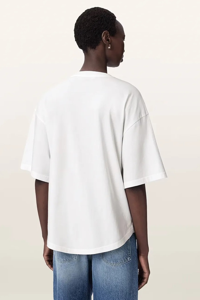 AllSaints T-shirt oversize damski bawełniany REFLEX AMELIE TEE W018JF biały AW26