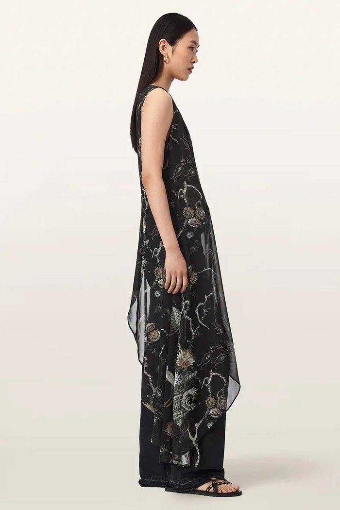 Bluzka asymetryczna damska ENOLA AllSaints czarny W016PF