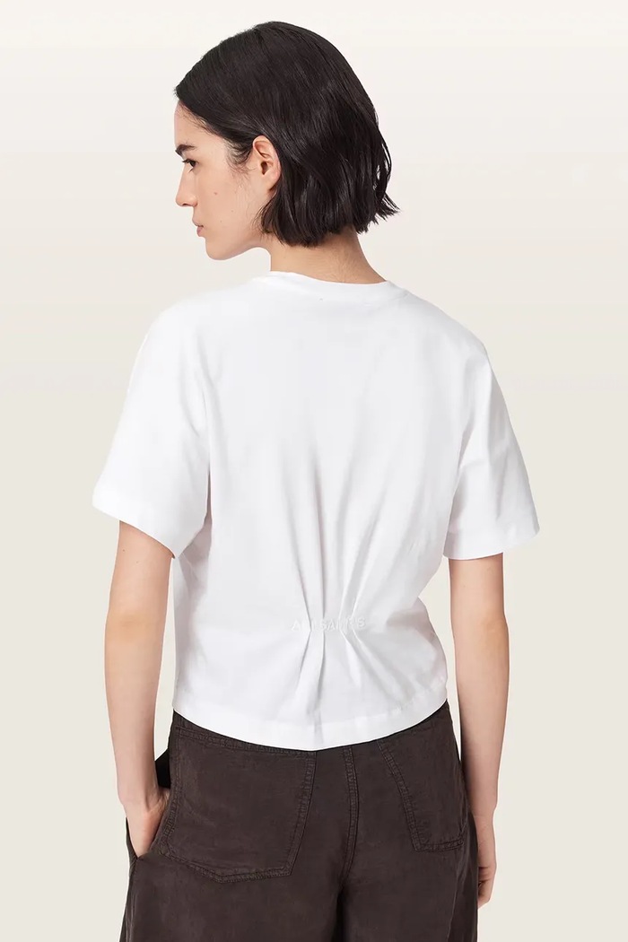 AllSaints Tričko dámske bavlnené EDEN ARTIA TEE W012JF biela AW26