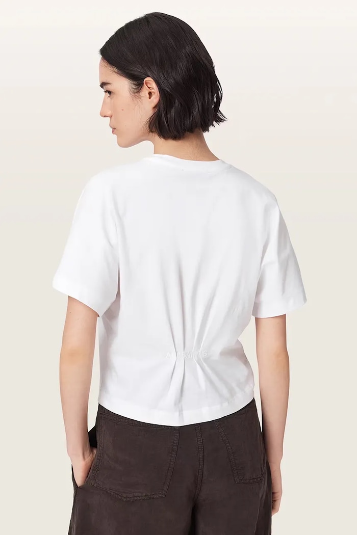 AllSaints Tričko dámske bavlnené EDEN ARTIA TEE W012JF biela AW26