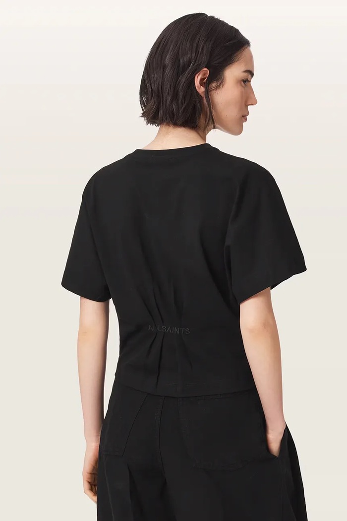 AllSaints T-shirt damski bawełniany EDEN ARTIA TEE W012JF czarny AW26