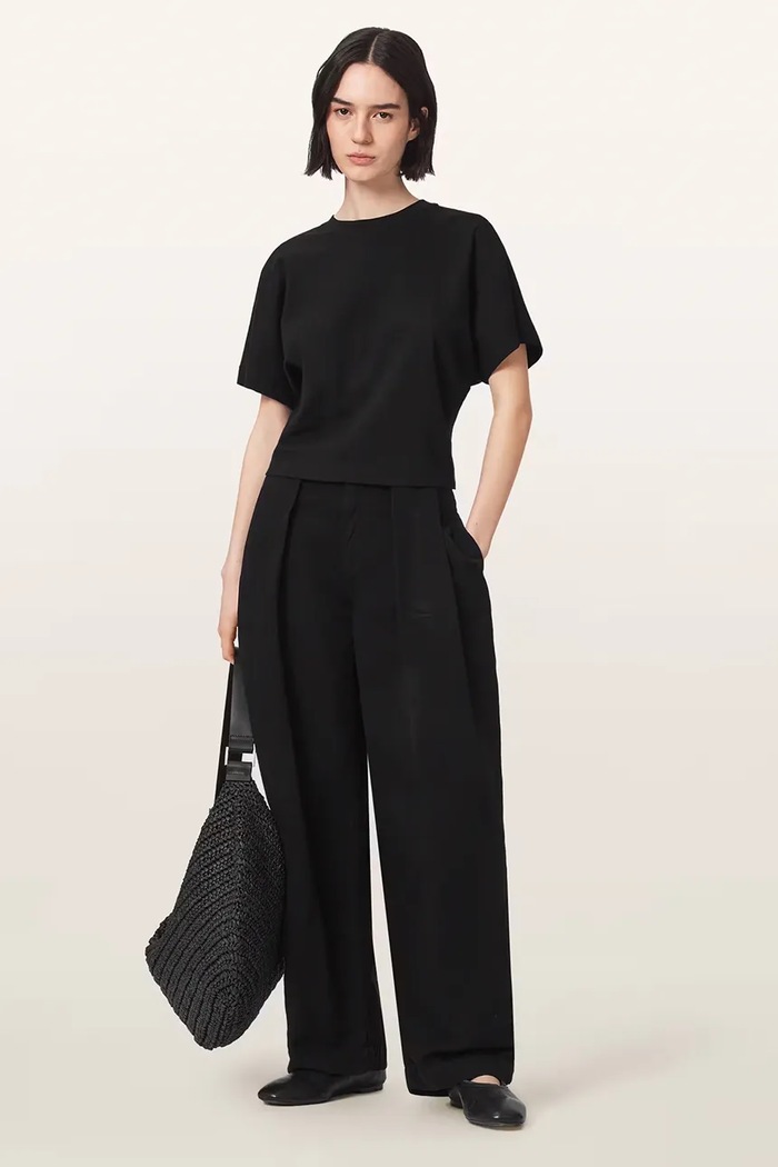 Odzież AllSaints T-shirt damski bawełniany EDEN ARTIA TEE W012JF czarny