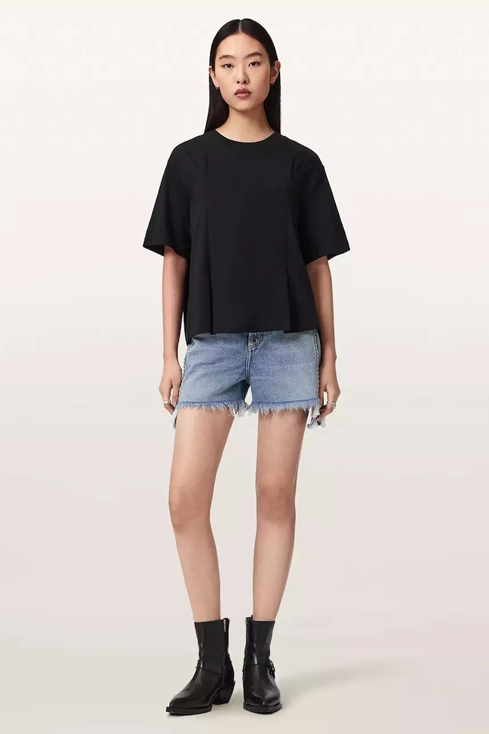 Odzież AllSaints T-shirt damski bawełniany SOFIA LISA TEE W009JF czarny