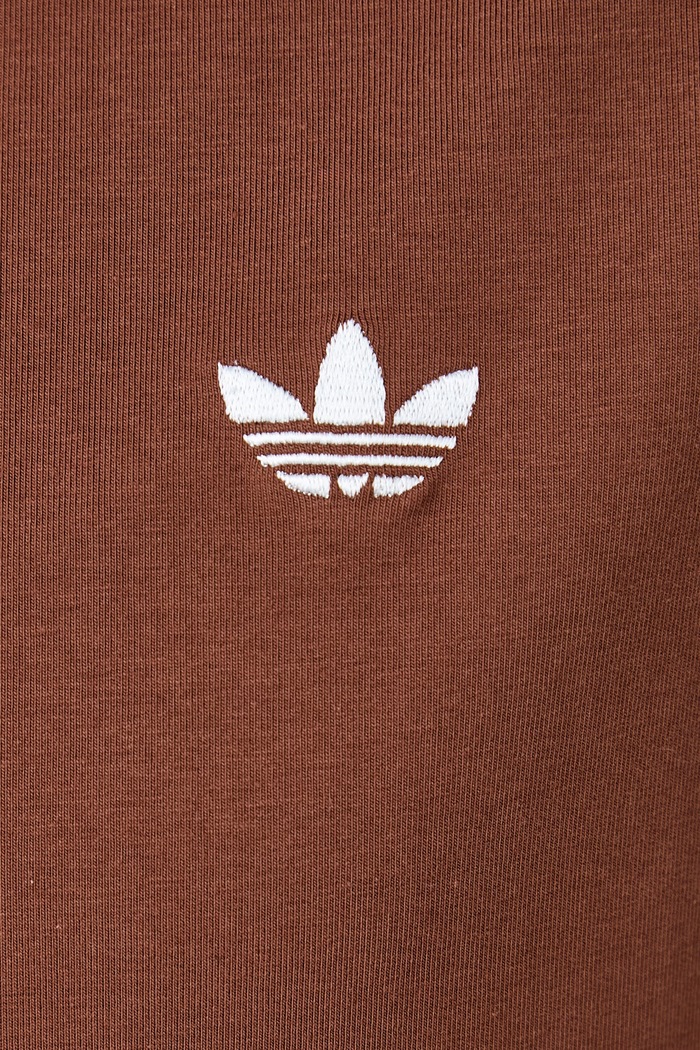T-shirt damski bawełniany z elastanem Cali adidas Originals brązowy LL0447