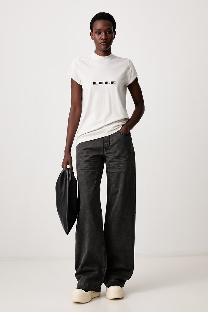 Rick Owens DRKSHDW Small Level t-shirt cotton Women's DS02F6208.RNEP6 beige AW26