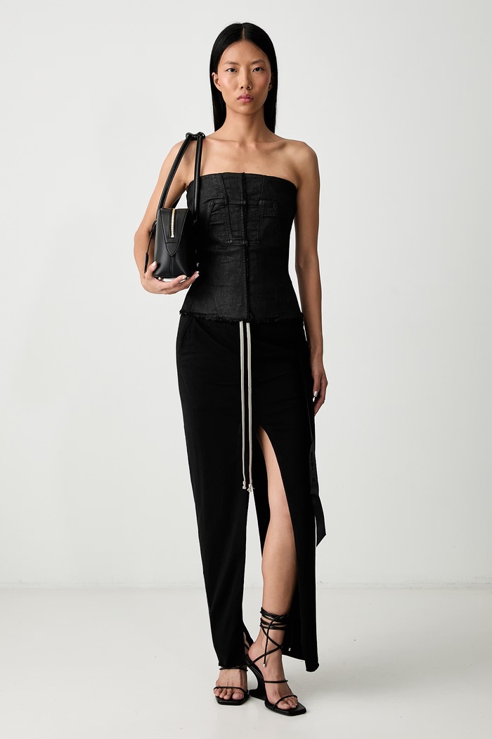 Rick Owens DRKSHDW Splintered Bustier μπλούζα κορσές γυναικεία με βαμβάκι απλή DS02F6127.SBW μαύρο AW26