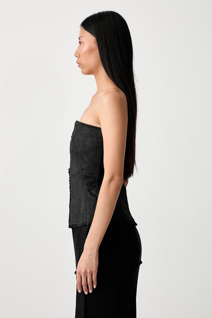 Splintered Bustier μπλούζα κορσές γυναικεία με βαμβάκι απλή Rick Owens DRKSHDW DS02F6127.SBW μαύρο