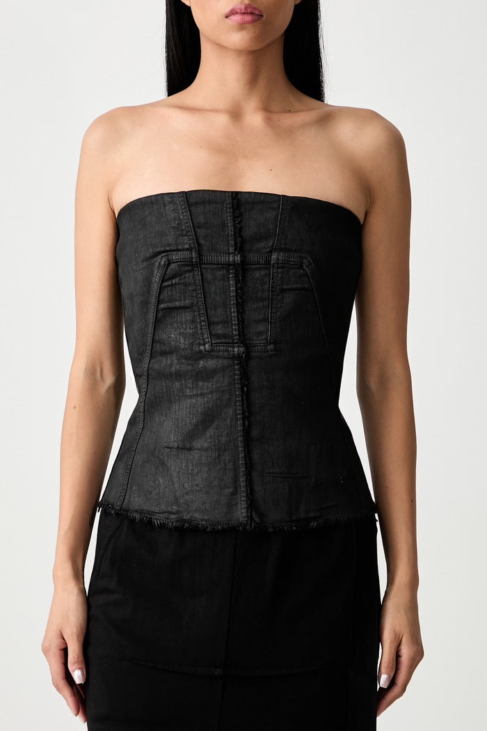 Splintered Bustier μπλούζα κορσές γυναικεία με βαμβάκι απλή Rick Owens DRKSHDW μαύρο DS02F6127.SBW