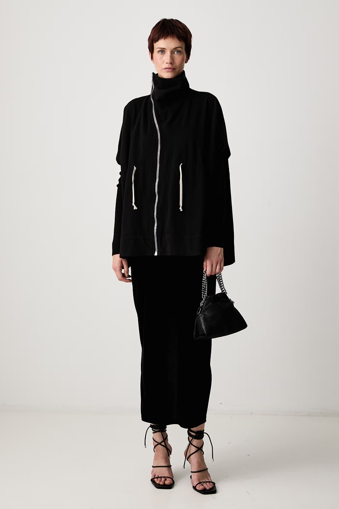 Rick Owens DRKSHDW Mountain μπλούζα με κουμπιά βαμβακερή Γυναικεία DS02F6210.RIG μαύρο AW26