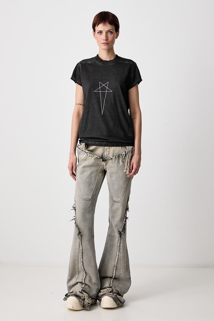 Rick Owens DRKSHDW Small Level majica od pamuka za žene DS02F6208.RNDEP4 siva AW26