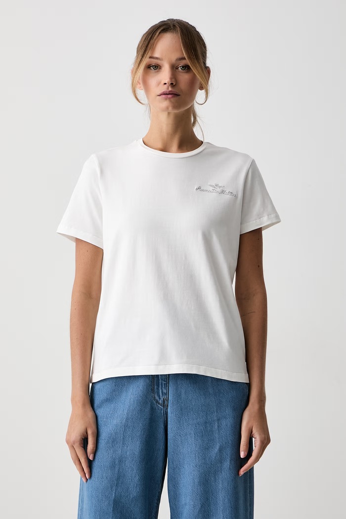 Aeronautica Militare T-shirt damski bawełniany z elastanem biały TS2550DJ00747