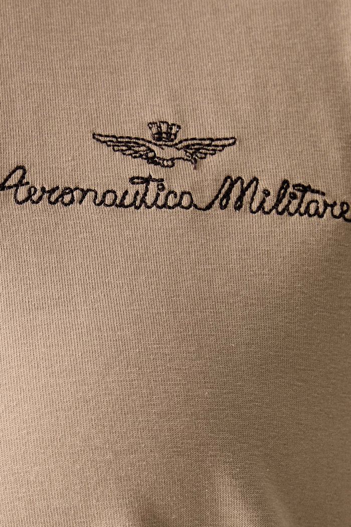 Tricou pentru femei din bumbac cu elastan Aeronautica Militare bej TS2550DJ00747