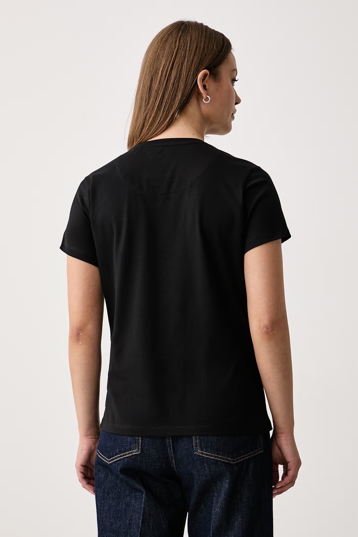 Odzież Aeronautica Militare T-shirt damski bawełniany z elastanem TS2550DJ00747 czarny