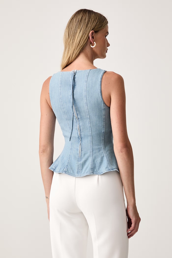 Abbigliamento Marella top da donna in jeans MLSAPRILE 2623166044200 blu