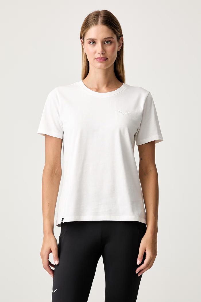 Odzież Salewa T-shirt damski z bawełną EAGLE KALEIDO 00.0000029391 biały