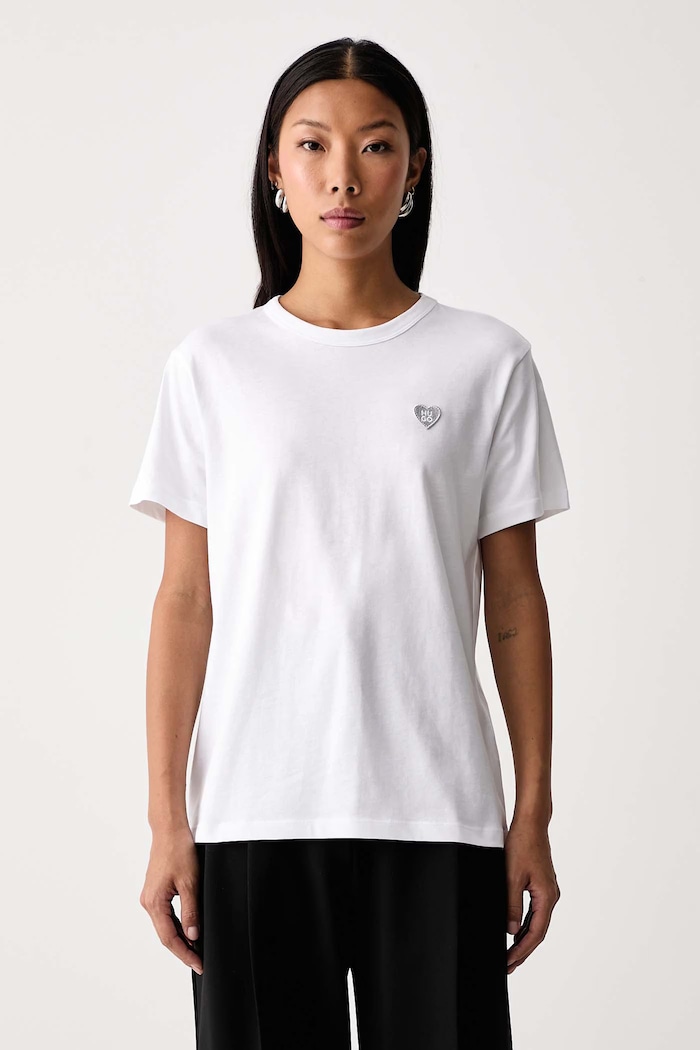 HUGO T-shirt damski bawełniany Damacia_9 biały 50574590