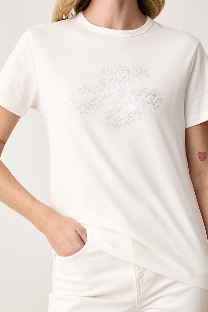 T-shirt damski bawełniany Damacia_10 HUGO 50570932 biały