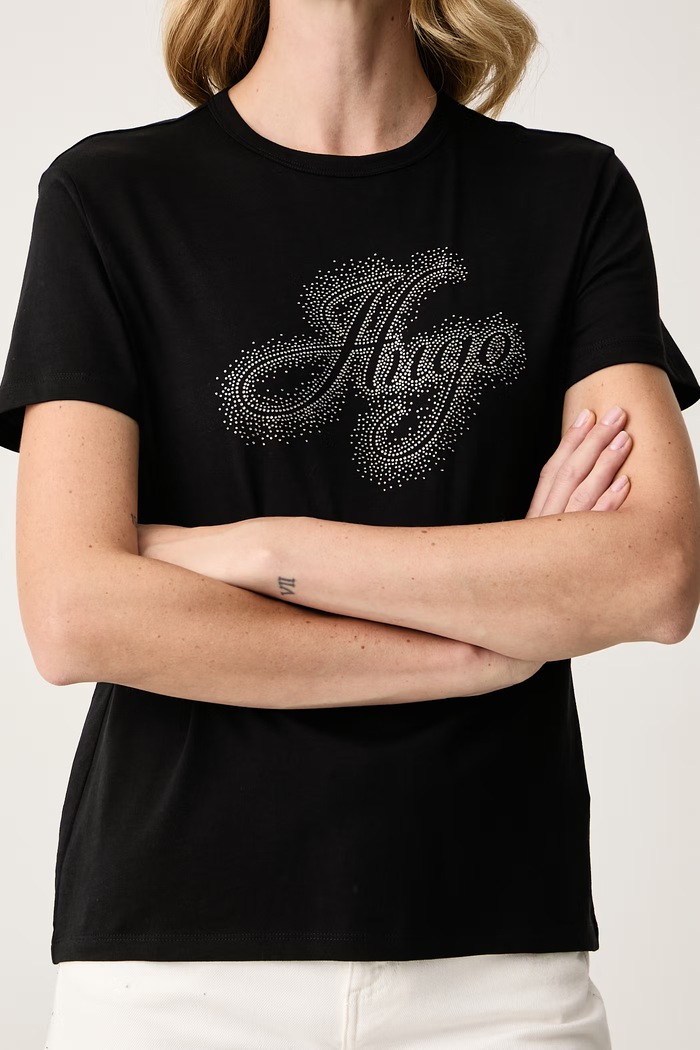 Tricou pentru femei din bumbac Damacia_10 HUGO 50570932 negru
