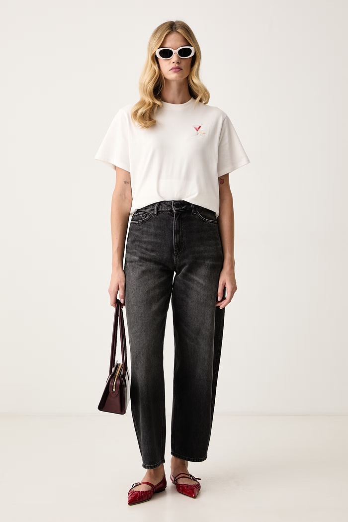 HUGO T-shirt damski bawełniany Vintage Tee_26 50570362 biały AW26