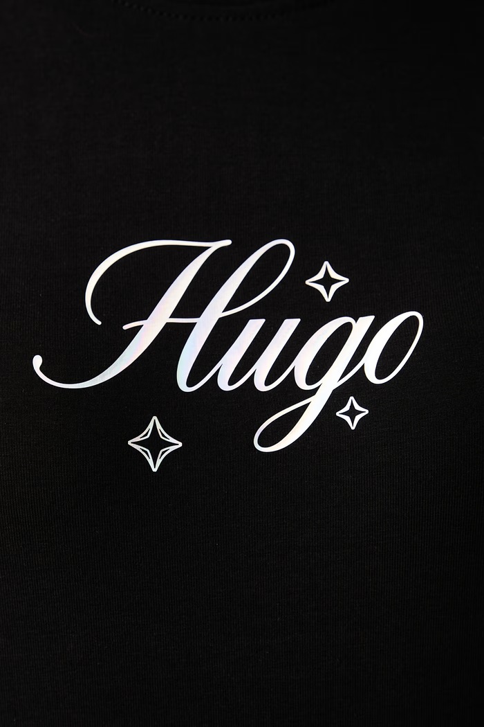 Tričko dámske bavlnené s elastanom 90's Tee_B_2 HUGO Blue čierna 50575967