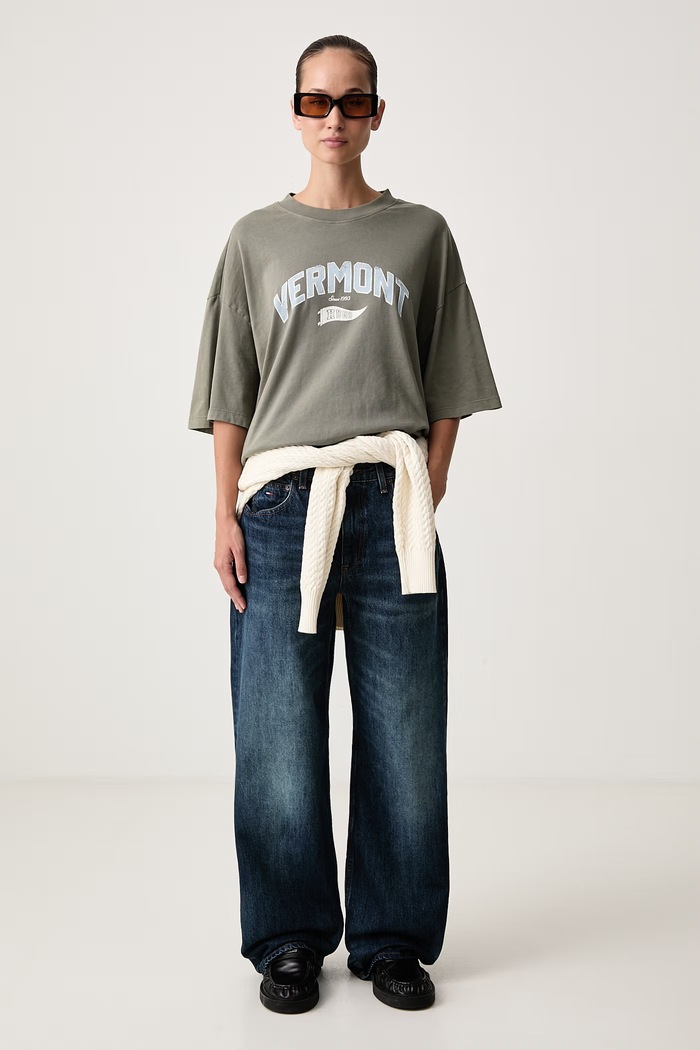 HUGO Blue Футболка для женщин из хлопка Oversized Tee_B_17 50574541 зелёный AW26