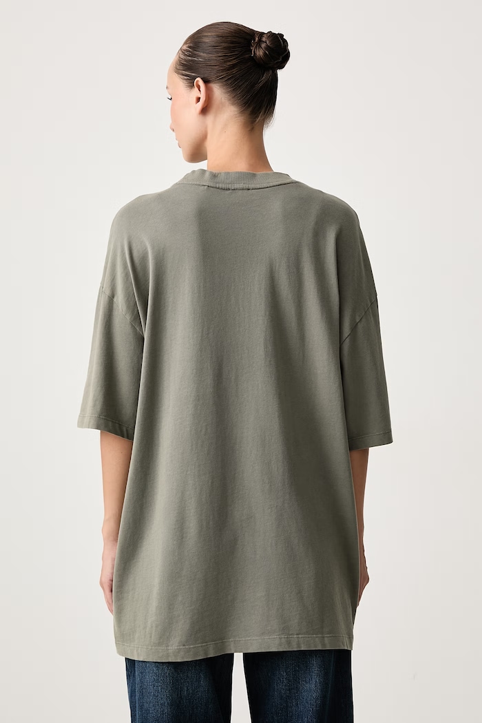 Одежда HUGO Blue Футболка для женщин из хлопка Oversized Tee_B_17 50574541 зелёный