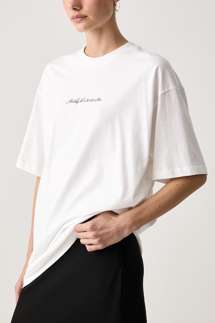 T-shirt γυναικείο βαμβακερό Oversized Tee_B_18 HUGO Blue 50574524 λευκό