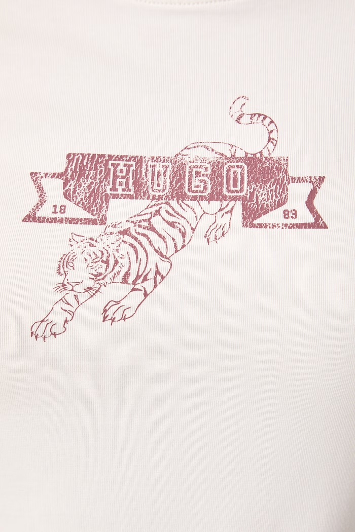 HUGO Blue T-shirt damski z bawełną 90's Tee_B 50572351