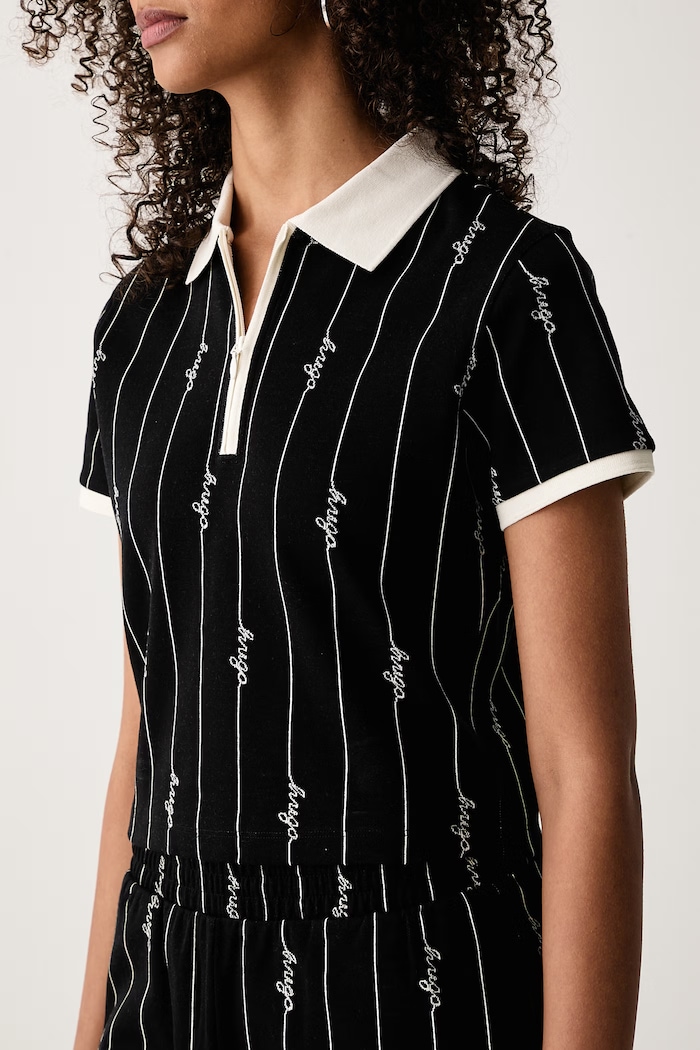 Polo damskie bawełniane Doodle_B HUGO Blue 50568292 czarny