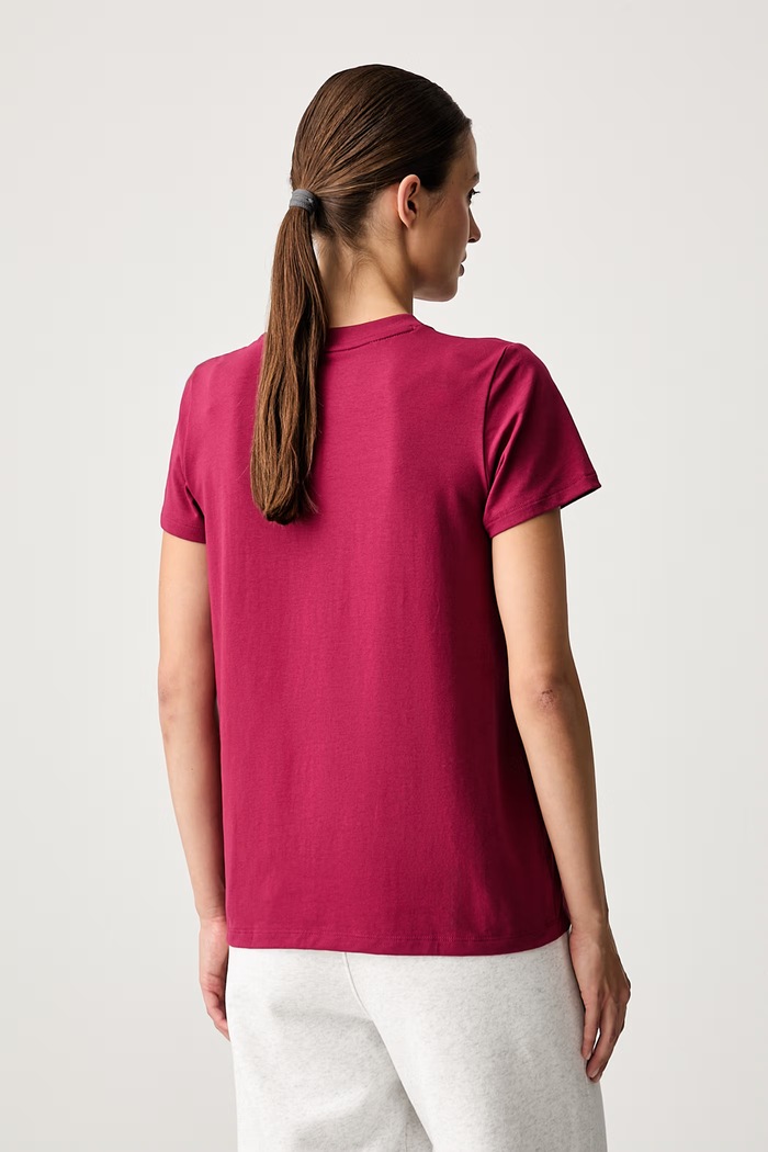 Odzież Under Armour T-shirt damski z bawełną Campus Core 1383648.622 bordowy