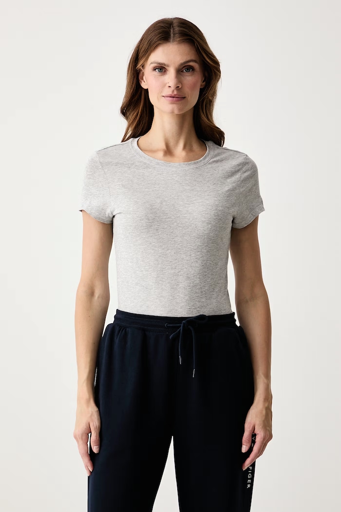 Tommy Hilfiger Tričko dámske bavlnené s elastanom 3-pak UW0UW06657 sivá AW26