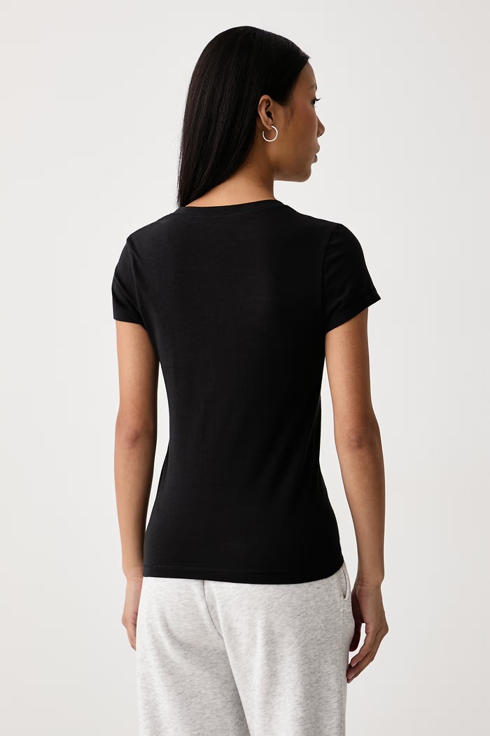 Tommy Hilfiger T-shirt női pamut elasztánnal 3-as csomag UW0UW06657 fekete AW26