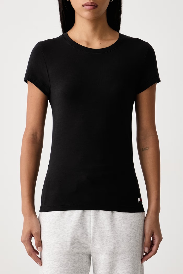 Ruházat Tommy Hilfiger T-shirt női pamut elasztánnal 3-as csomag UW0UW06657 fekete