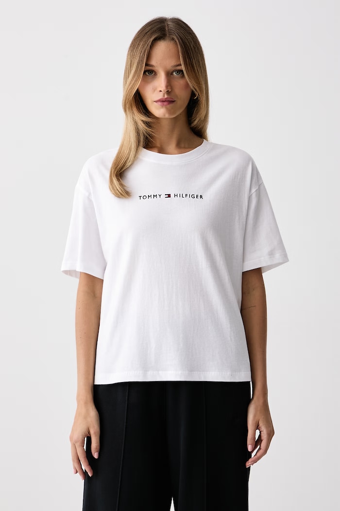 Tommy Hilfiger T-shirt damski bawełniany biały UW0UW06616